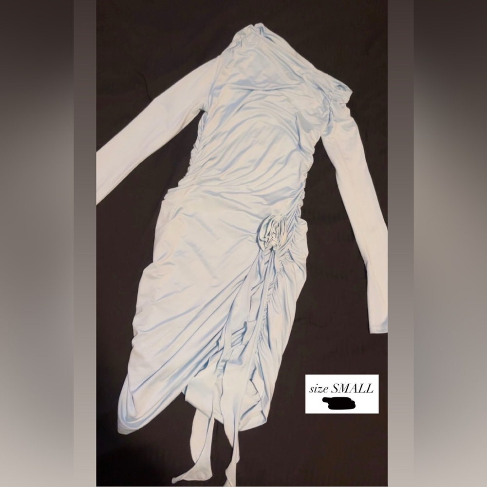 Elegant White Ruched Dress